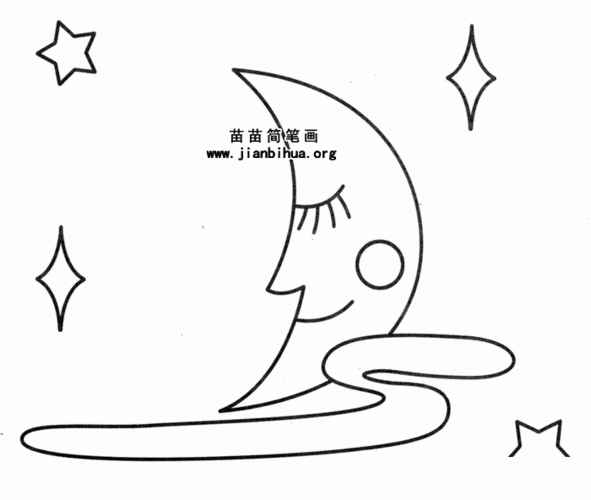 上弦月到滿月的簡筆畫